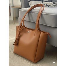 Sargınlar Üç Bölmeli Kadın Kol Çantası Kaliteli Suni Deri Shopper