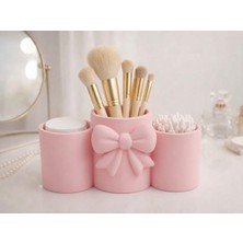 Demirhan3D 🤍✨ Beyaz Makyaj Fırçası Düzenleyici – Makeup Brush Organizer | 3D Baskı Kozmetik Organizer | Doğa Dostu Pla