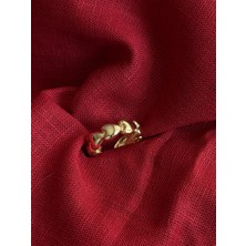 Triya Wear STUDIO-316L Çelik Kadın Kabartmalı Sıralı Kalp Yüzük- Gold Renk Ayarlanabilir Çelik-Romantik Tasarım