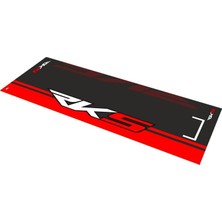 Rks Uyumlu Siyah - Kırmızı Desenli 80 x 220 cm Kaydırmaz Motosiklet Halısı