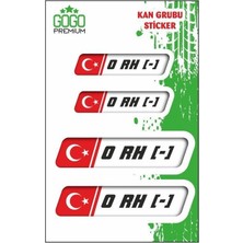 Belirtilmemiş Kan Grubu Iı 0 Rh(-) Beyaz Dörtlü Damla Etiket