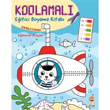 TeknoKapsül Sincap Kitap Kodlamalı Eğitici Boyama Kitabı - Eğlenceli Araçlar (4-5 Yaş 1. Seviye)