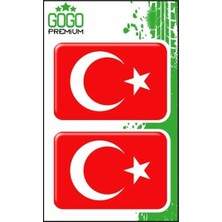 Belirtilmemiş Türk Bayrağı 3 (4x6 Cm) Ikili Damla Etiket