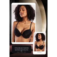 Golshan Garland Heavy Push Up Bra, Siyah Konforlu ve Şık Sütyen | Vitaliselan Fashion