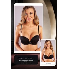 Golshan Genius Balconette Heavy Push Up Bra, Siyah Konforlu ve Şık Sütyen | Vitaliselan Fashion