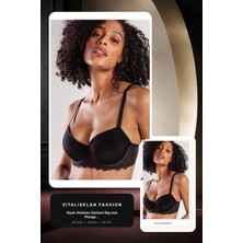 Golshan Garland Big Size Plunge Bra, Black Konforlu ve Şık Sütyen | Vitaliselan Fashion