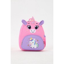Roxbros Lisanslı Unicorn Figürlü Pembe Kız Çocuk Kreş ve Anaokulu Sırt Çantası