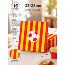 Alenked Sarı Kırmızı Futbol Temalı Kağıt Peçete 33X33 cm 16 Adet