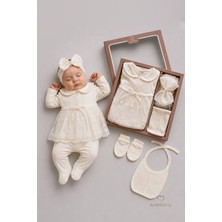 Babyden's Yenidoğan Kız Bebek Mevlit Takımı %100 Pamuk 5'li Hastane Çıkışı Seti Dantelli Hediyelik