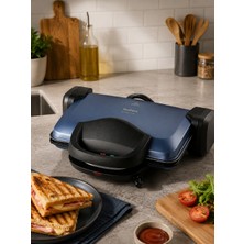 Arzum AR2007 Sultane 1800W 4 Dilim Kapasiteli Izgara ve Tost Makinesi, 180° Açılır Gövde, Okyanus