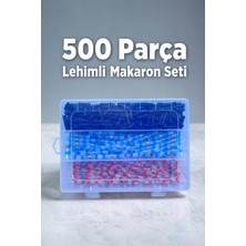 500 Parça Lehimli Makaron Seti Kablo Birleştirici Ek Muf 2+1 Çeşit Plastik Çantada