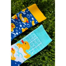 Lou Socks Unisex Sağlı Sollu Lastik Ördek Desenli Soket Çorap