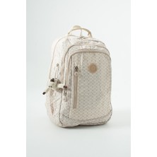 Duomino Fcstore Krinkıl Kumaş Suya Dayanıklı Büyük Boy Koyu Desenli Krem Klinkır Sırt Çantası/laptop Seyahat Okul Çanta