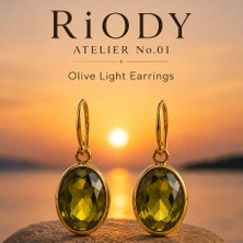Riody Atelier No.01 Yeşil Doğal Taş Gold Ayarlanabilir Küpe | Boho Resort Style