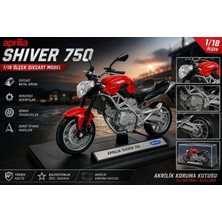 Aksoy Toys 1/18 Ölçek Diecast Aprılıa Shıver 750 Model Motorsiklet