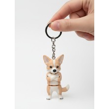 Pazarois Corgi Köpek Figürlü Hareketli Anahtarlık