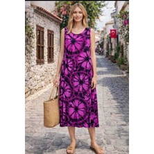 Butik Ayvitrin Kadın Desenli Viskon Elbise