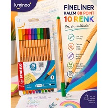 Luminoo Ince Uç Fineliner Kalem Seti 10'lu Set 0.4 mm