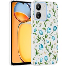 Ceponya Xiaomi Poco C65 Kılıf Kamera Korumalı Canlı Lüx Desenli Klip Sert Kapak