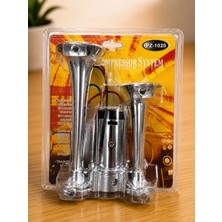 Şimika 12V Çift Borulu Havalı Korna Seti | Kompresör Dahil | Sıfır Kutulu