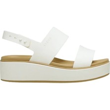 Crocs Brooklyn Matte Wrap Low Wedge 211802-00O Beyaz Sandalet
