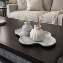 Sisay Home Gri Mermer Desen Dekoratif Vazo Seti | Orta Sehpa & Salon Dekoru