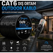 Eyepc 110 110 Metre Internet Kablosu/ftp Cat6 Iki Kat Korumalı/iç Dış MEKAN/110M Ethernet /dış Cephe Ethernet Kablosu Siyah