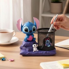 Hediyesahibi Stitch Figürlü Kalemlik ve Masaüstü Organizer – Dekoratif Metal Kalem Tutucu