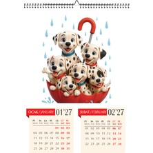 Genel Tedarik 2027 Yavru Köpek Temalı Çocuk Odası Duvar Takvimi-A3 Ebat