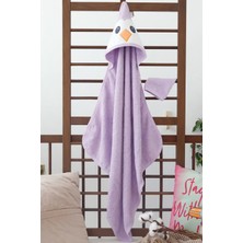 Hayat Store Penguen Nakışlı Unisex Şapka ve Keseli Bebek Banyo Havlusu