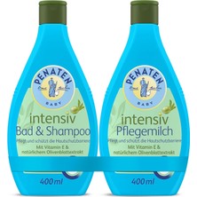 Penaten Intensiv Bebek Banyo Köpüğü ve Şampuanı 2'li Paket (2X400 Ml), E Vitaminli, Zeytin Yaprağı Özlü