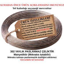 Yaylink 302 Kalite Paslanmaz Çelik Tel - Takı, Filografi, El Işi, Hobi, Balıkçılık ve Yay Teli (Kalınlık Seçenekli)