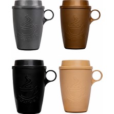 Moyvera Plastik Mug Bardak Kapaklı Hafif Taşınabilir Kupa 2 Adet