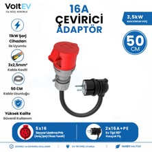 VoltEV Elektrikli Araç Şarj Cihazı için 50Cm Ev Tipi Fişli Dönüştürücü Adaptör, 16A Fişli Cihazlar ile Uyumludur.