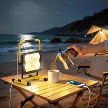 BYZM Güneş Enerjili 400 Ledli Powerbank Projektör