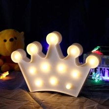 BYZM 3D Dekoratif Pilli Kraliçe Tacı Model LED Masa ve Gece Lambası