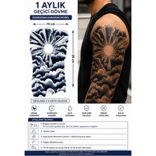1 Ay Kalıcı Sonradan Kararan Bulut Dövmesi Yarım Kol Geçici Dövme Tattoo Sticker
