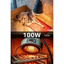 BYZM 100W Kızılötesi (Infrared) Isıtıcılı Hayvan Isıtma ve Kuluçka Lambası (Kırmızı Işık) E27 (Kalın Duy)