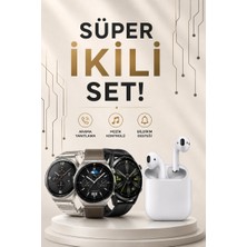 Egecen Akıllı Saat ve Kulaklık Seti Dokunmatik Ekran 5.0 Bluetooth Bağlantılı Sesli G - EC001Z-560CZ