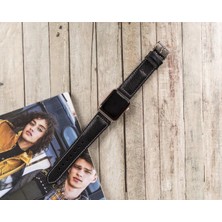 BYZM Apple Watch Uyumlu Deri Kordon 42-44-45MM Nm4-As1 Siyah
