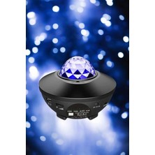 BYZM Projektör Yıldız Gece Lambası Disko Topu Bluetooth Bağlantılı Taşınabilir Şarjlı