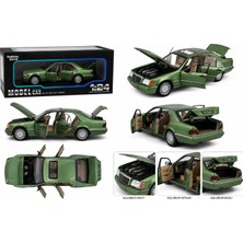 Hobbiez World 1:24 Ölçekli Metal Die-Cast Klasik Sedan Modelaraba Yeşil