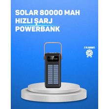 BYZM 80000 Mah Yüksek Kapasiteli Powerbank Göstergeli Solar Şarj Cihazı