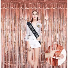 BYZM Rose Gold Püsküllü Kapı Perdesi - Parti, Bekarlığa Veda, Doğum Günü 1x2 M