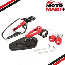Motomart+ Mondial X-Treme Max Kırmızı Gidon Ayna MR2033