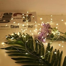 BYZM Peri LED Işık 5 Metre (Sarı) Pilli Aydınlatma Şerit Saçak Spot Süsleme