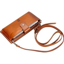 BYZM Lozan Strap 6.5 Inch Uyumlu Deri Kartlıklı Kılıf RST2EF Taba