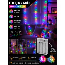 Light Home Kablolu LED Işık Zinciri Renkli Rgb Dekoratif LED Aydınlatma Oda Duvar Yatak Odası Parti Yılbaşı Süsü 3 Metre 20 LED