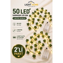 Light Home 2 Adet Yapay Sarmaşık LED Işık Dekoratif Işıklı Sarmaşık LED Oda Duvar Yatak Odası Parti Yılbaşı Dekoru Her Biri 5 Metre 50 LED