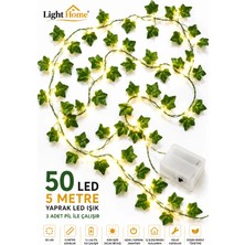 Light Home 5 Metre 50 Led’li Yapay Sarmaşık Peri Işık – Balkon, Bahçe, Oda ve Duvar Dekoru